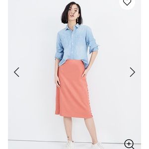 Madewell Side Slit Button Skirt